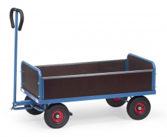 Fetra Handwagen mit 4 Wänden Vollgummibereifung, 1000x550 mm Ladefläche 500kg Tragkraft