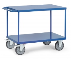 Fetra Tischwagen mit Stahlblechplatten 2 Etagen 1000x700mm Ladefläche