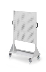 Kappes RasterMobil® mobiler Arbeitsplatzschrank Größe #4 1580x1000x500mm 6 Lochplatten 6-teilig lichtgrau