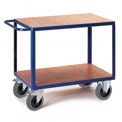 Rollcart Schwerer Tischwagen mit 2 Ladeflächen im Buchendekor 1200x800mm