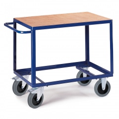 Rollcart Schwerer Tischwagen mit Ladefläche im Buchendekor 850x500mm