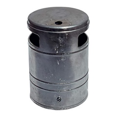 Schake Abfallbehälter mit Ascher, Schiene und Schlüssel 40l Volumen feuerverzinkt