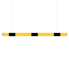 Schake Barriere gelb/schwarz mit Stahlkette