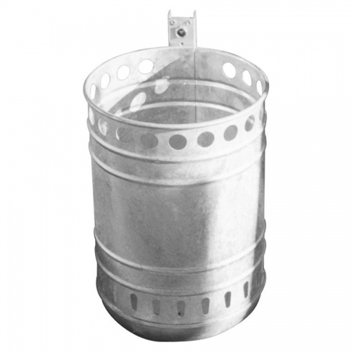 Schake Abfallbehälter montiert mit Standpfosten Ø60x1300mm 35l Volumen feuerverzinkt