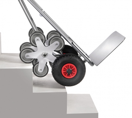Fetra Aluminium-Treppenkarre, mit fünfarmigen Radsternen, Schaufelbreite 320mm