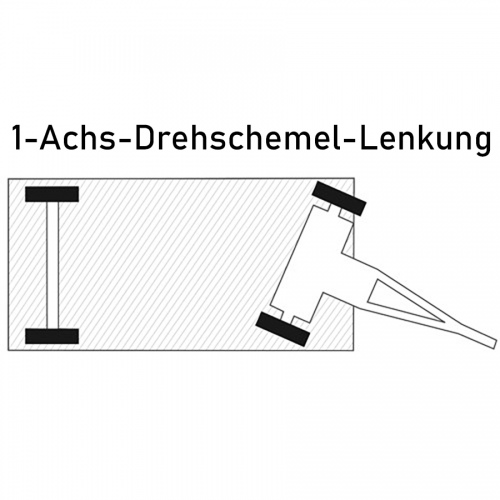 Rollcart Industrieanhänger mit 1-Achs- Drehschemel- Lenkung  2000x1000mm Luftbereifung 2000kg Tragkraft