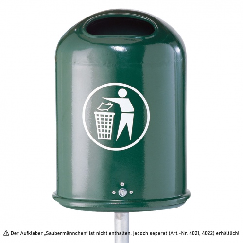 Hubheld | Schake Abfallbehälter oval mit Schiene und Schlüssel 27l Volumen  feuerverzinkt